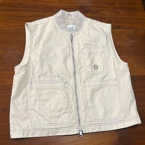 BDG cream denim chore vest Size medium Urban Outfitters